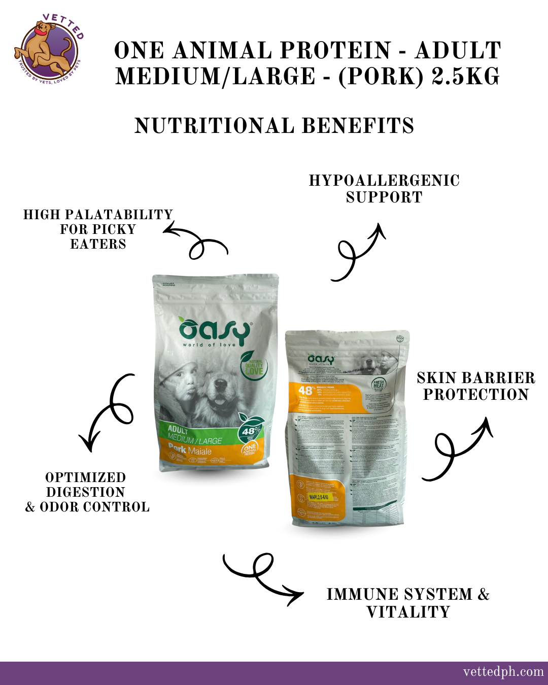 OASY- One Animal Protein -Adult Medium/Large (Pork)