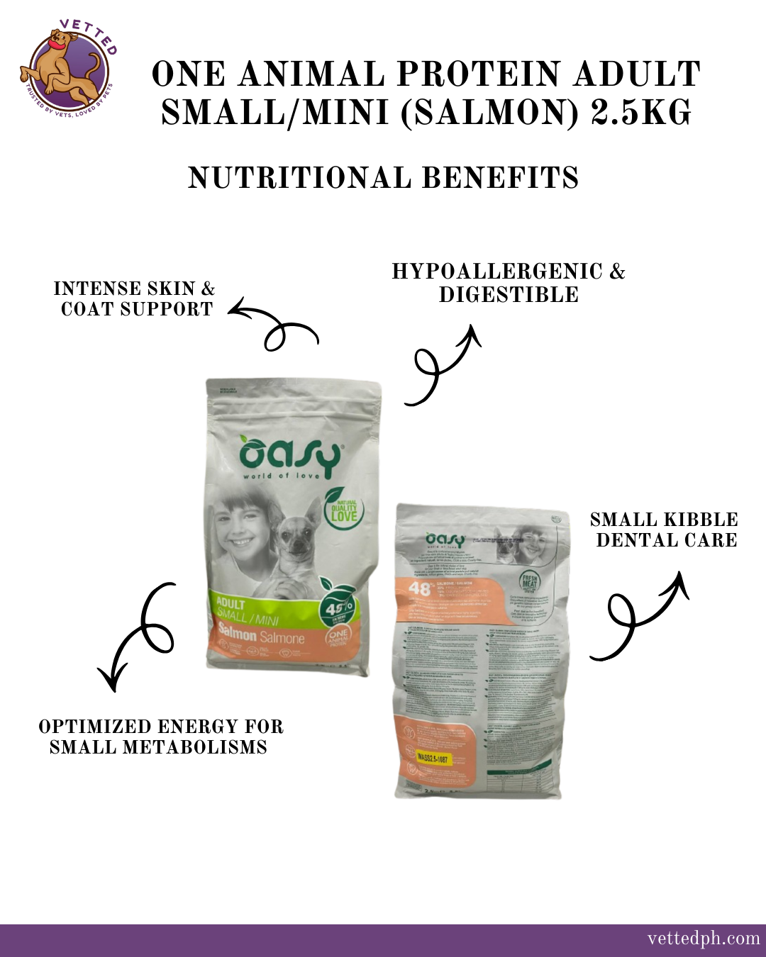 OASY- One Animal Protein - Adult Small/Mini (Salmon) 2.5kg