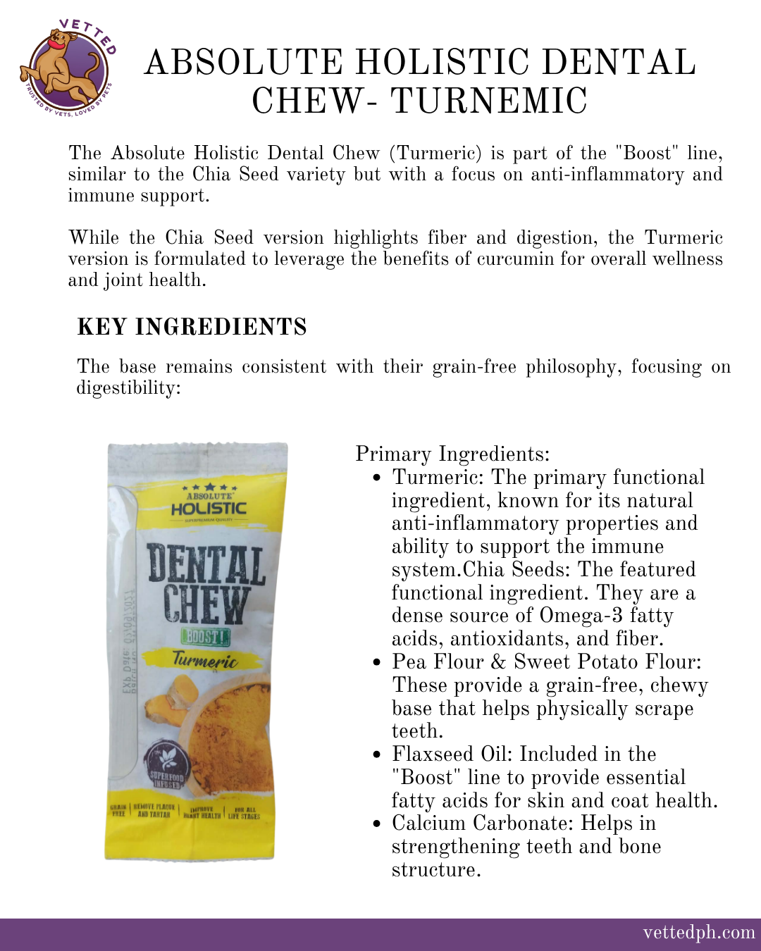 Absolute Holistic Dental Chew Turmeric