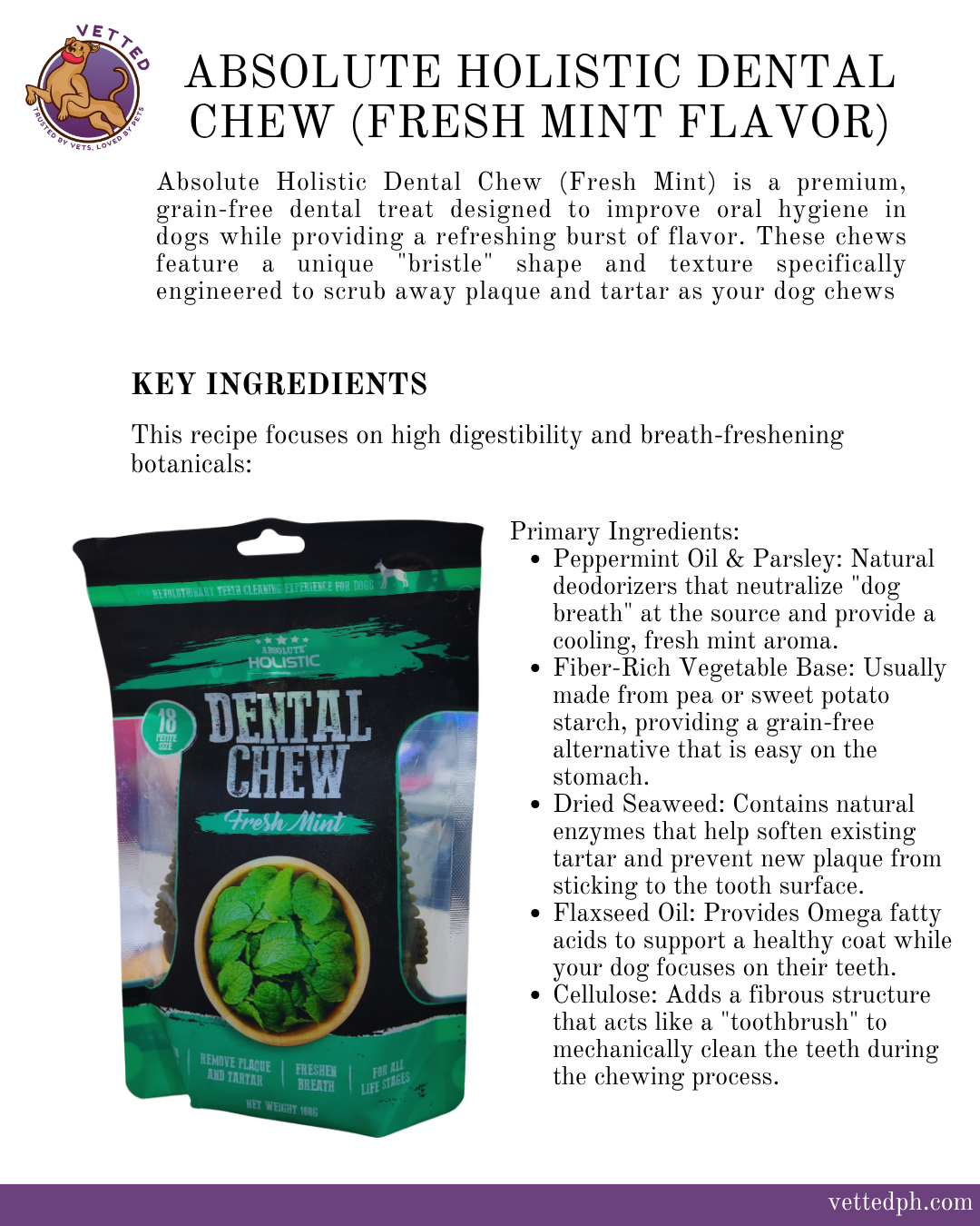Absolute Holistic- Dental Chew Fresh Mint