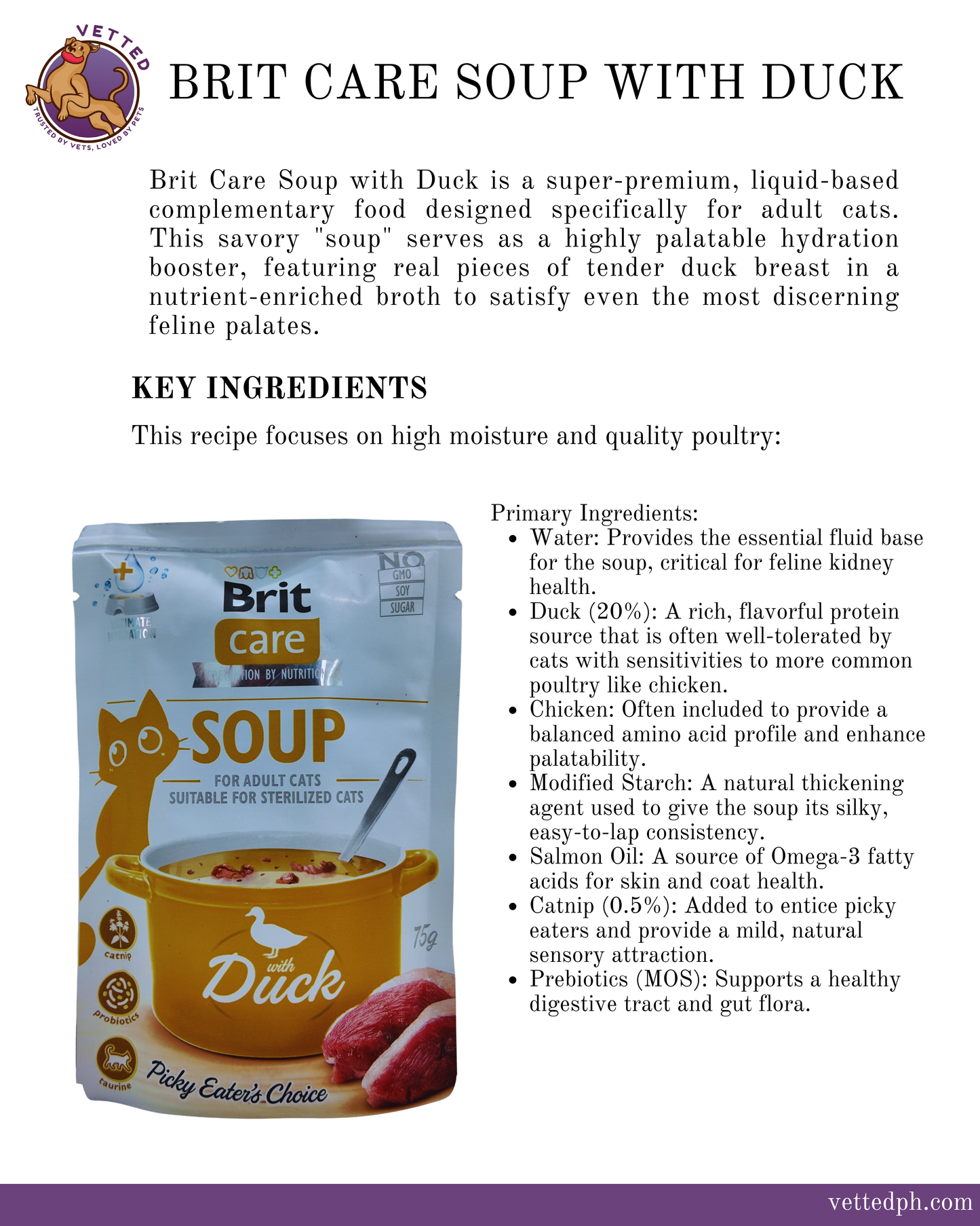 Brit Care Soup with Duck: Hydration & Savory Topping