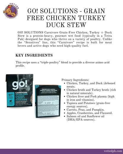 Go! Solutions- Grain Free Chicken Turkey + Duck Stew