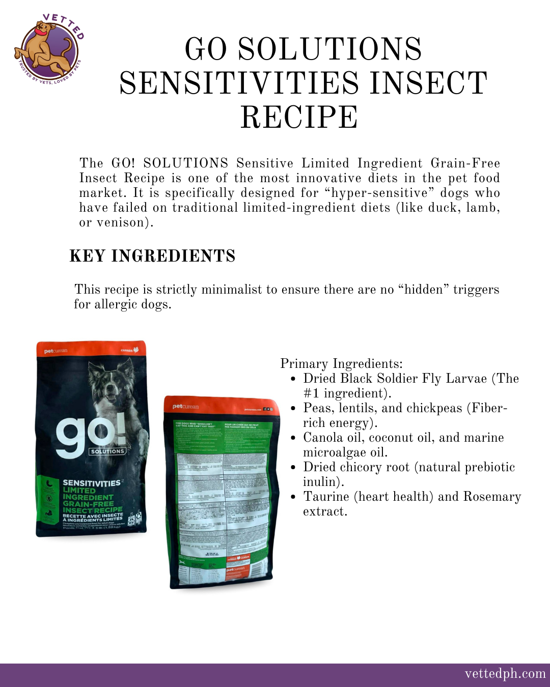 Go Solutions! Sensitivities Limited Ingredients Grain Free Insect Recipe