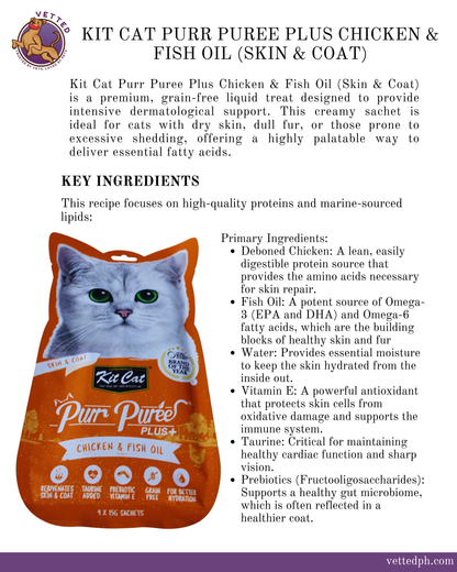 Kit Cat Purr Puree Plus: Chicken & Fish Oil (Skin & Coat)