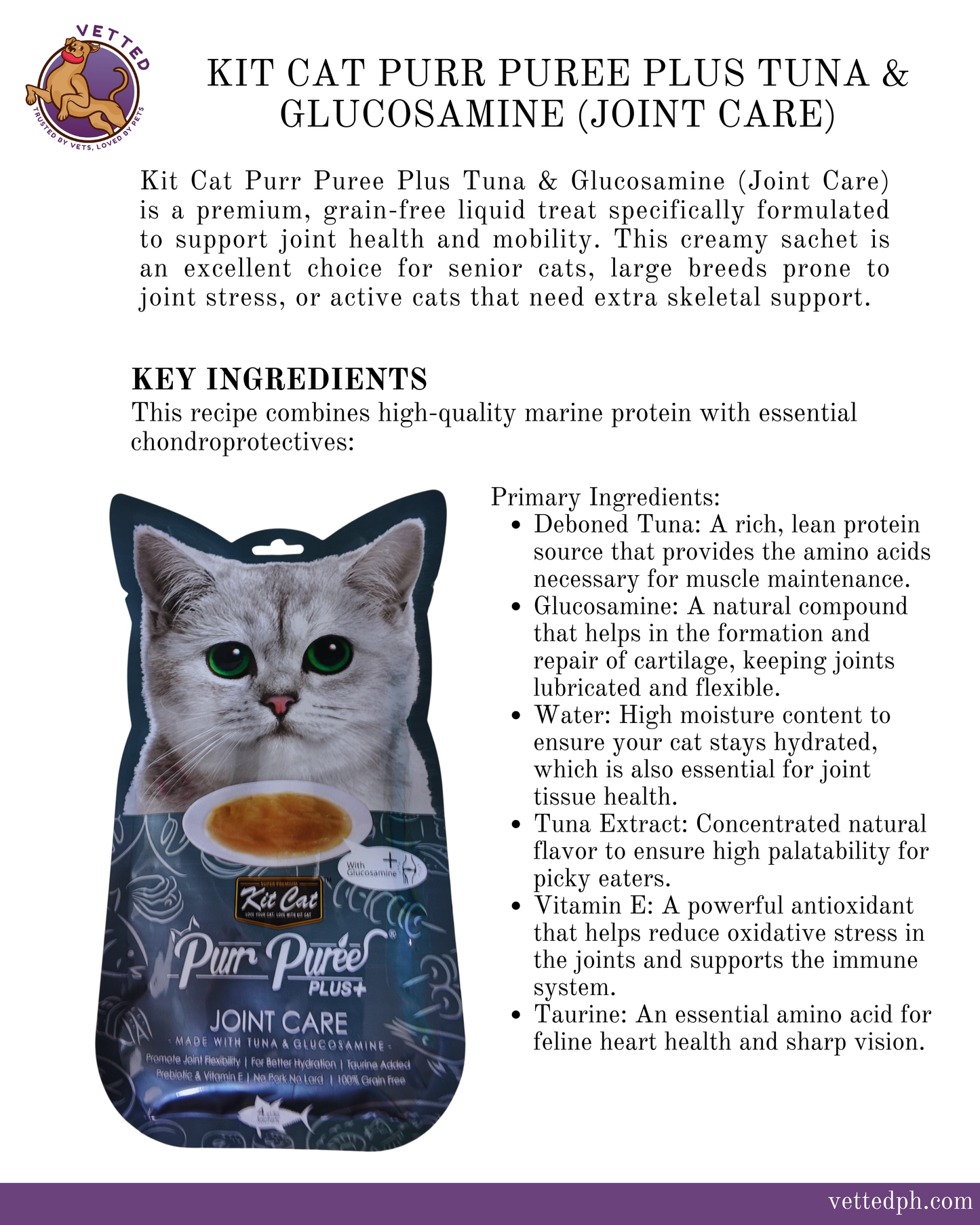 Kit Cat Purr Puree Plus: Tuna (Joint Care)