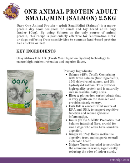 OASY- One Animal Protein - Adult Small/Mini (Salmon) 2.5kg